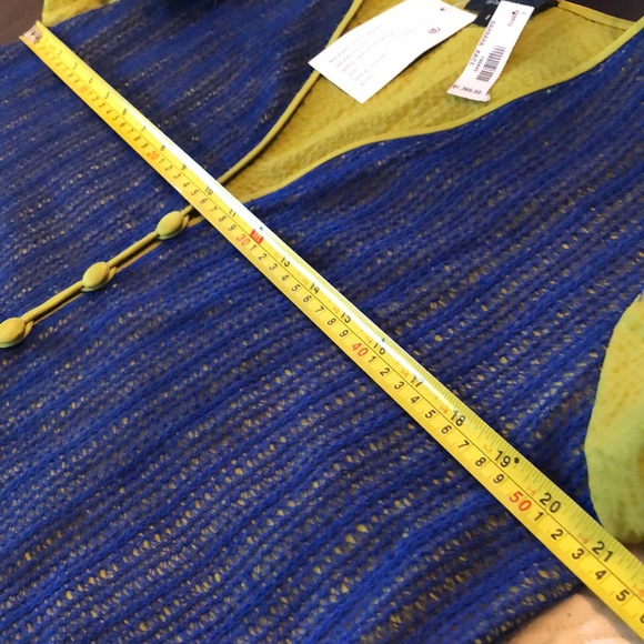 🍏 dianaira Silk & Cotton Net abstract print lightweight buttoned jacket - Picture 6 of 10